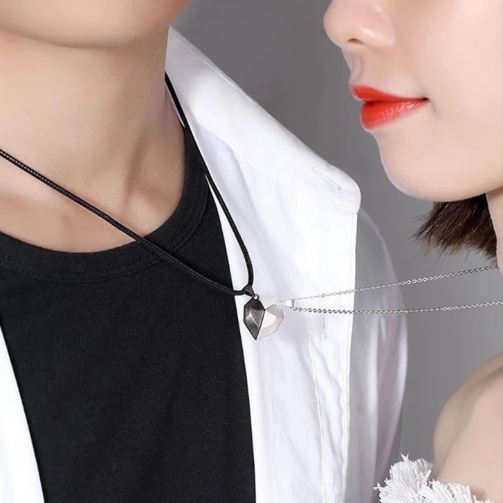 New Couples Magnetic Heart Necklace
